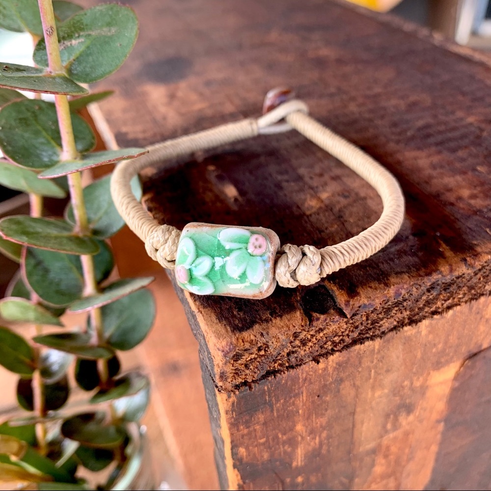 ✨RUSTIC CERAMIC BEAD ROPE ANKLET BRACELET